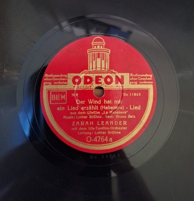 0274 Zarah Leander Der Wind hat mir ein Lied erzählt  78 rpm Schellackplatte