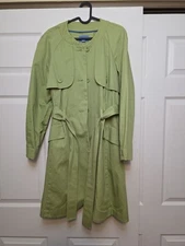 Simply Vera Vera Wang Lime Green Cotton Long Sleeve Belted Trench Womens Large
