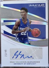 2021-22 Panini Immaculate Collection Autograph Shai Gilgeous-Alexander /49 MVP 
