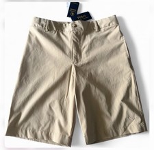 Polo Ralph Lauren Shorts Beige Cotton Logo Flat Front Casual Preppy boys 18
