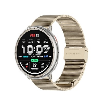 MIJOBS Watch Bands for Amazfit Active 2 all 20mm watchbands, 1-Light Gold