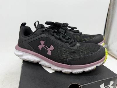Under Armour Charged Assert 9 Marble Running Sneakers Womens Black Plum Mesh - 8
