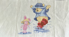 REMNANT Winnie the Pooh Cotton Fabric Blue Tigger Eeyore Piglet 6 x 10