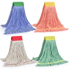 Commercial Mop Head Replacement, Heavy Duty Industrial Cotton Blend Mop Heads