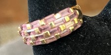 10k Yellow Gold Size 10 Pink And Gold Checkerboard Design Ring