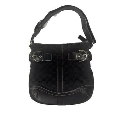 Coach Soho Signature Jacquard Top Handle Shoulder Bag Black | eBay