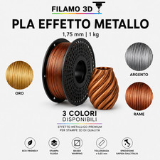 Pla effetto metallo filamento per stampa 3D 1kg 1,75mm
