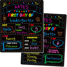 First and Last Day of School Board, Paper Back to Class Chalkboard for Kids