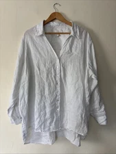 C&C California White Linen Blouse Size UK 26-28