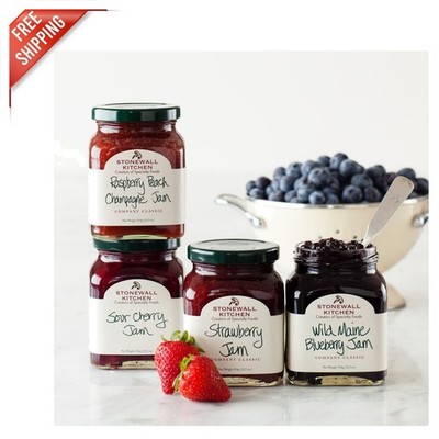 Artisan 4 Flavor Jam Set: Raspberry Peach, Sour Cherry, Strawberry, Blueberry