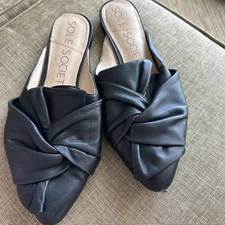 Sole Society Woman’s Maxence Slip On Slipper Shoes Sandal Loafers Black Size 9
