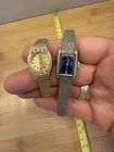 RARE  Vintage Seiko 11-3189 Japan Blue Rectangle Silver Watch And Other For Part