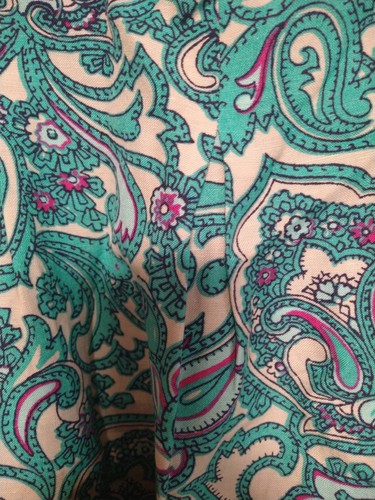 Ann Taylor LOFT Rock Damen 6 Elfenbein Aqua Paisley Plissee Leinenmischung Karriere - Bild 7 von 8