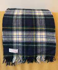 Vintage Heritage Green Plaid Merino Wool Scarf Made In Great Britain WPL671