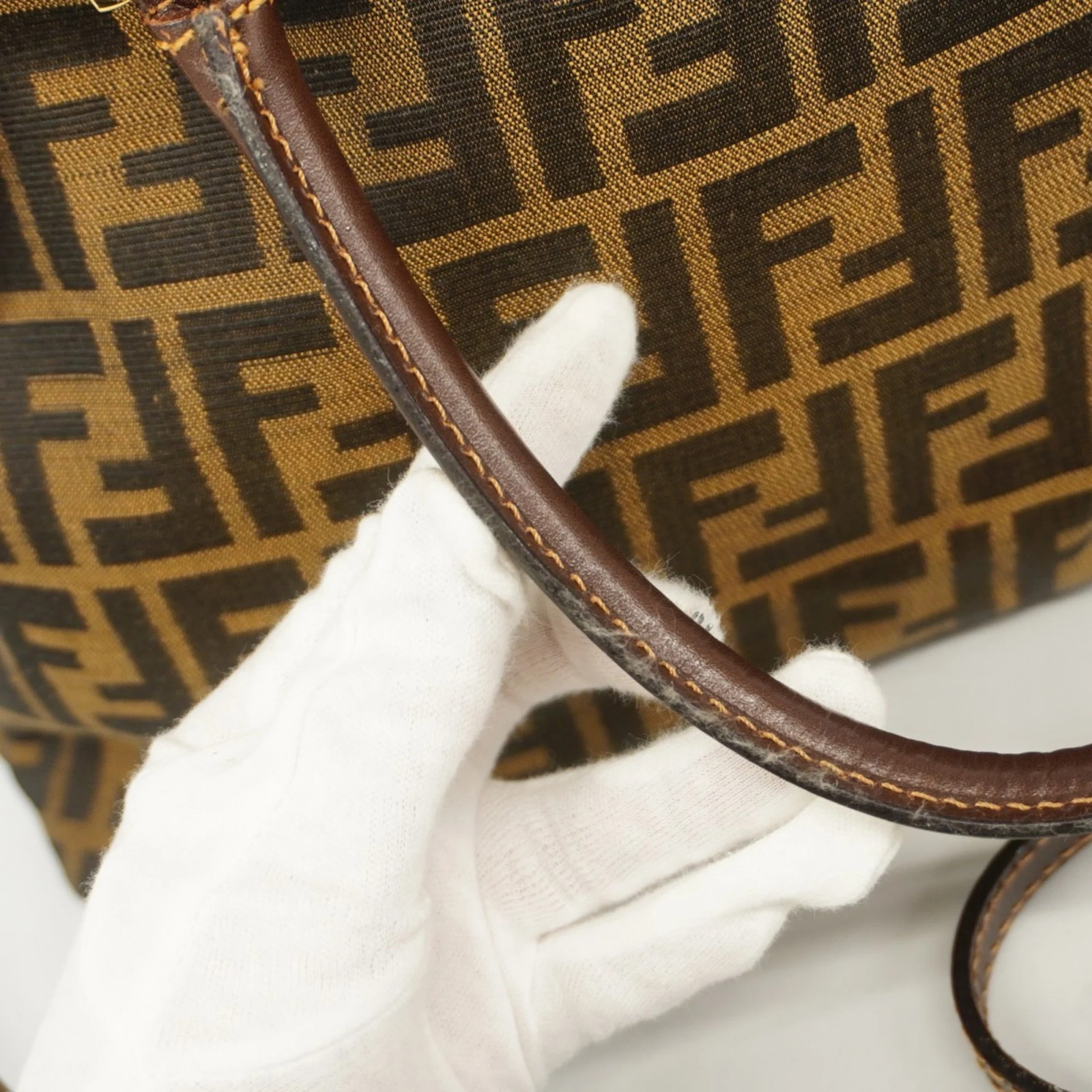 Fendi Zucca nylon canvas handbag, brown, 2-way bag for women GZl1fg3x thumbnail 10