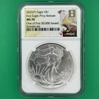 RARE - 2025(P) Silver Eagle First Eagle Privy One of First 50,000 MS70 8th Era