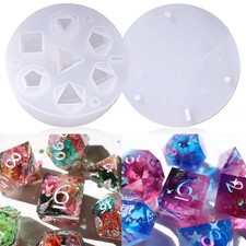 Silicone Dice Resin Mold 7 Cavities Polyhedral DIY Epoxy Tabletop Dice