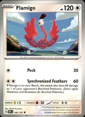 Flamigo 185/197 Pokemon Obsidian Flames Uncommon NM
