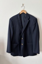 Lauren Ralph Lauren Navy Wool Quiet Luxury Classic Preppy Blazer Sport Coat