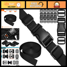 1" Nylon Webbing Straps  Buckles Set - 6 Yards, 6 Side Release, 12 Tri-Glide, H