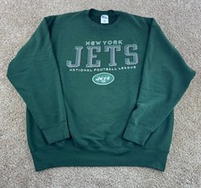Vintage New York Jets Crewneck Sweatshirt Men's 2XL Green Pro Player Made In USA