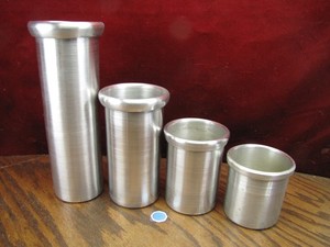 3" Roll Top Candle Mold Set (4) reinforced rim aluminum