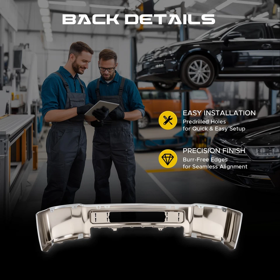 Chrome Steel Front Bumper Face Bar For 2015-2019 for Chevy Silverado 2500 3500HD - Изображение 4 из 4