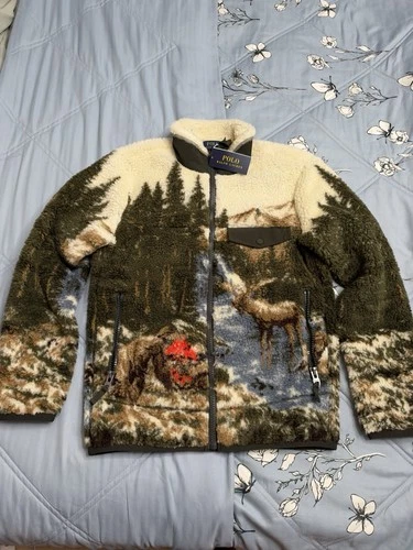 Polo Ralph Lauren High Pile Fleece Sportsman Country Scenic Wildlife Jacket XS video thumbnail
