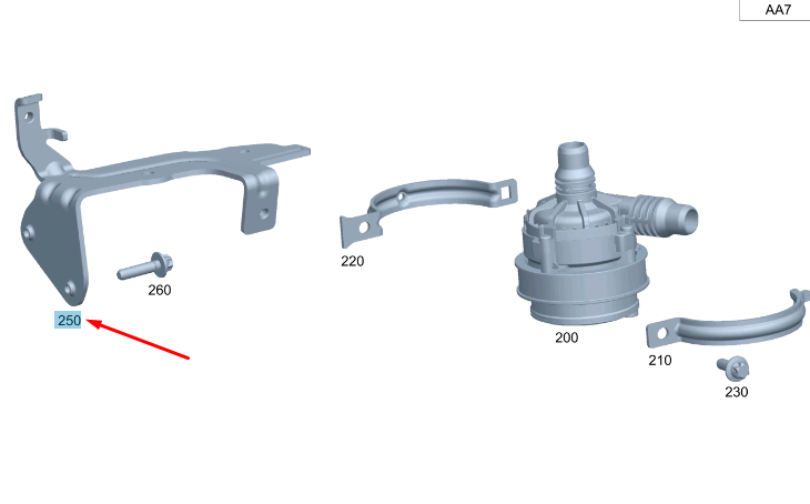 Support de pompe à eau MERCEDES-BENZ CLS C257 A2642031800