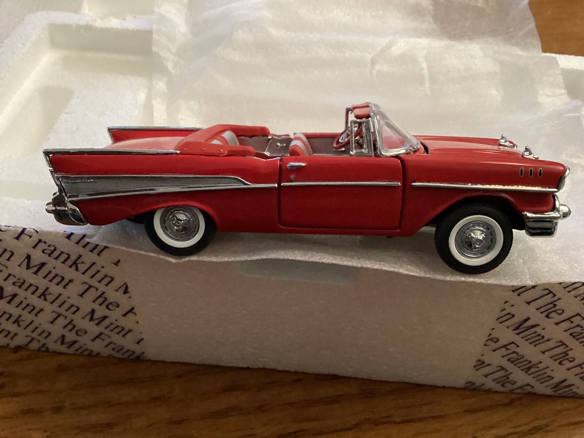 Red 1957 Chevy Bel Air Convertible 1:43 scale Franklin Mint