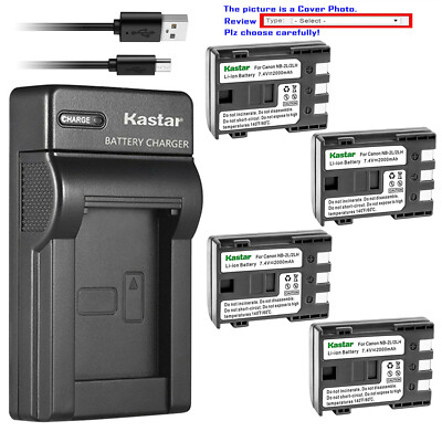 Kastar Battery Slim USB Charger for Canon NB-2L NB-2LH Canon VIXIA HF R10 ZR200
