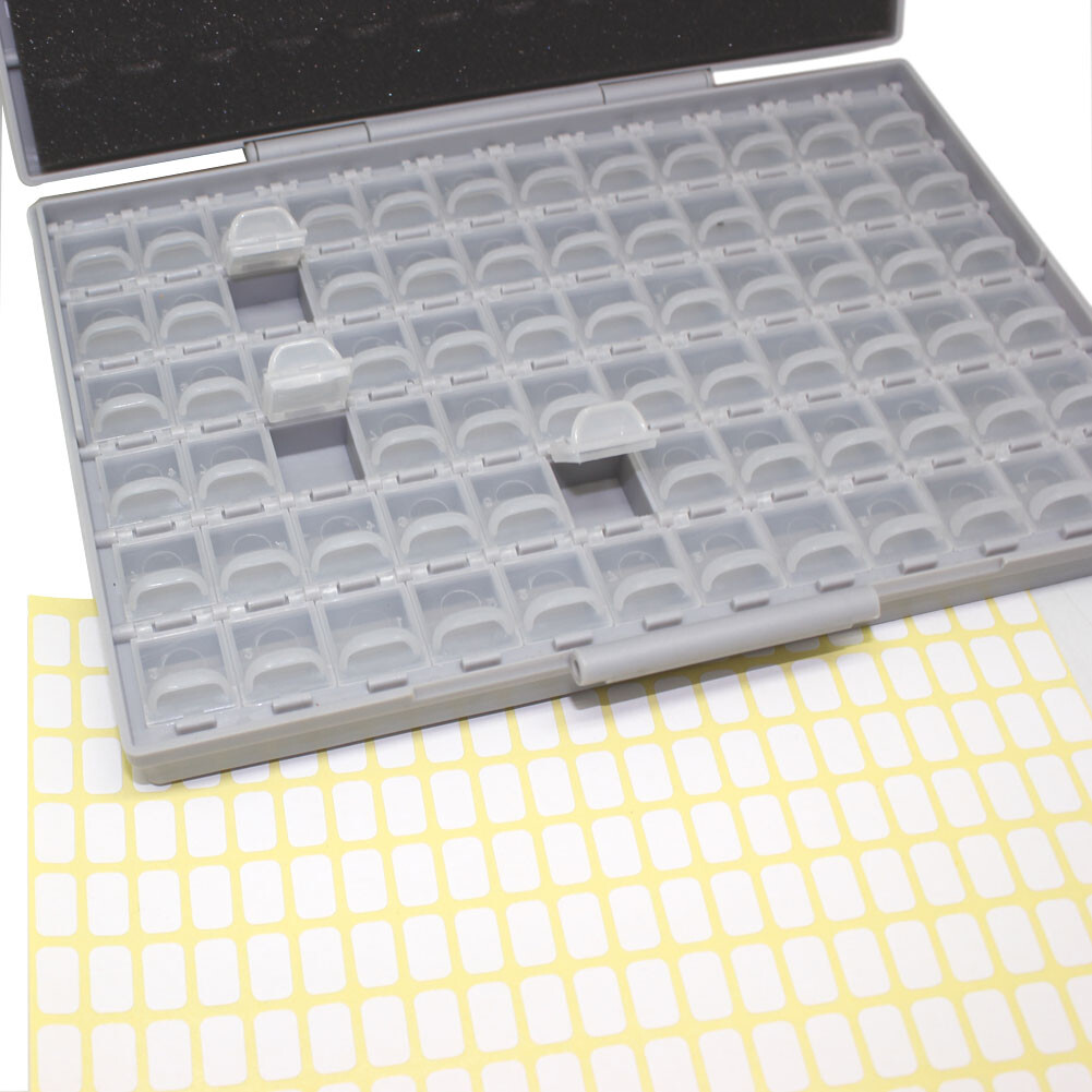 12 AideTek SMD SMT Resistor Capacitor 72 Compartments Box Organizer Storage US E - Foto 3