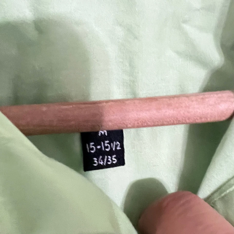 Pierre Cardin Mens Shirt Size M 15-15.5 34/35 Lime Green Slim Fit Long Sleeve - Image 3 of 4