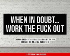 Motivational Gym Vinyl Banner - Inspirational Fitness Wall Art