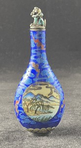 Antique Chinese Cloisonné Enameled Snuff Bottle, Marked On Base
