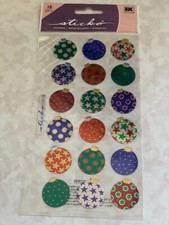 STICKO EK SUCCESS STICKERS CHRISTMAS TREE ORNAMENTS MULTI-COLOR DECORATIONS 18PC