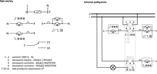 Stromstoßrelais 9V-30V AC/DC 16A 1Wechsler mit Gruppenfunktion BIS-412 24V - Bild 4 von 6