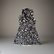 14W CHAPS DRESS FIT & Flare Navy/White Knee Length ($125 Originally)