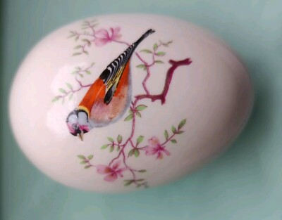 Royal Worcester Palissy Schmuckschatulle Buchfink Fink Vogel Design