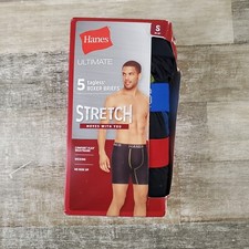 Hanes Ultimate Core Stretch Boxer Brief Underwear Sz Small NEW 5-Pack