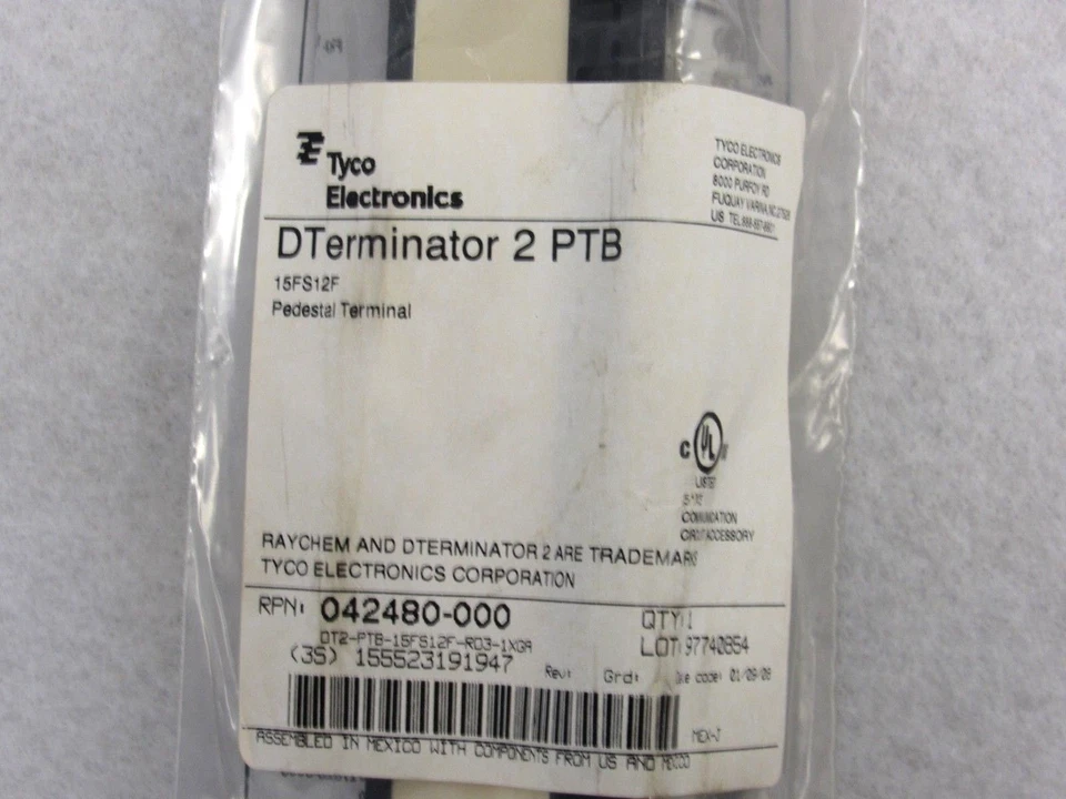 Tyco Electronics DTerminator 15PR DT2-PTB-15FS12F-RD3-1XGA Terminal 52-5 - Image 2 of 2
