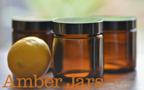 10 x 120ml Glass Amber Jars with Black Wadded Lid-DIY Cosmetics Spice Candle jar - Picture 2 of 5