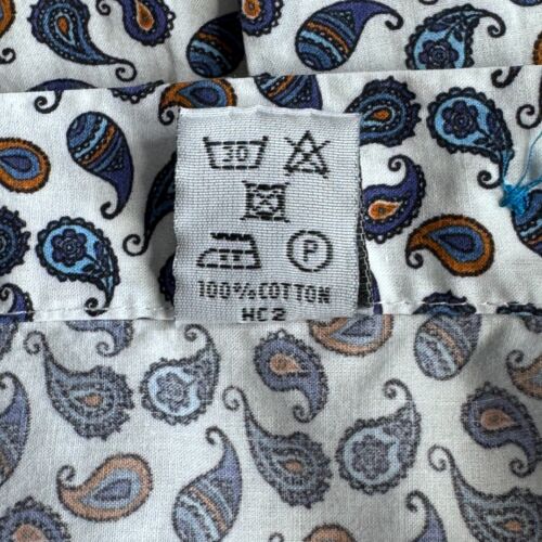 HAWES & CURTIS Shirt Mens MEDIUM Long Sleeve White Paisley Print - Picture 9 of 12