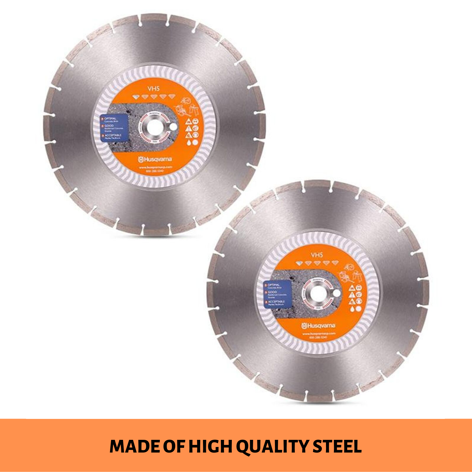 Set of 2 Husqvarna Diamond Blade 350mm VH5 Promo Superior Trade Series