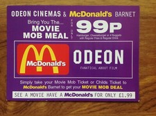 McDonalds / Odeon  Advertising Card - Barnet.  Free UK Postage