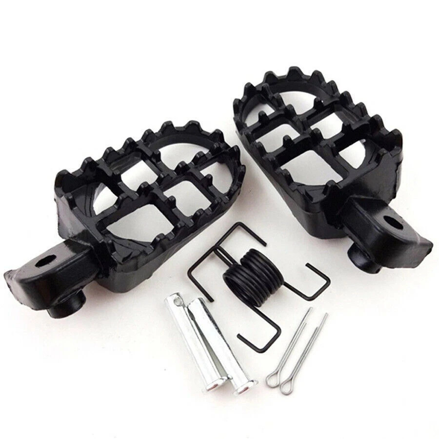 2x Motorcycle Foot Pegs Footrest For Honda CR CRF Yamaha Kawasaki Black Aluminum Foto 2 de 4