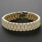 12Ct Round Lab-Created Diamond Men's Tennis Link Bracelet 14K Yellow Gold Plated