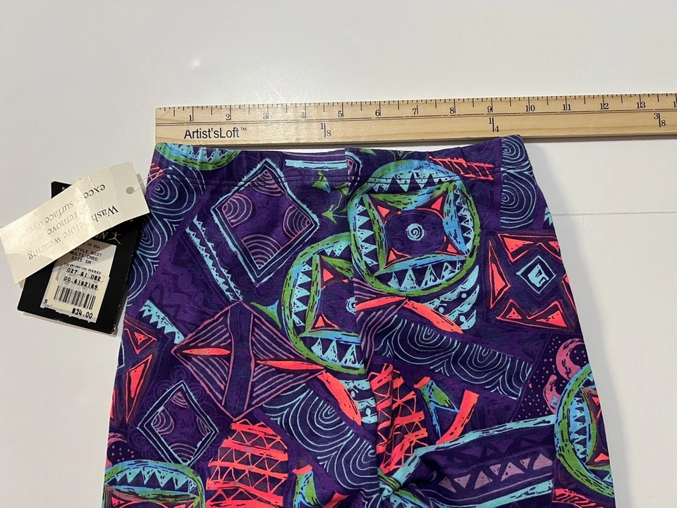 NUEVO CON ETIQUETAS Leggings De Colección Danskin Adulto Pequeños Coloridos Estilo Geométrico # 8037 EE. UU. FUNKY Foto 4 de 4
