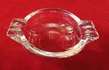  VINTAGE ASHTRAY CLEAR GLASS 5" MID CENTURY MODERN 