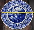 Vintage Boch Delft Belgium Old Woman Granny Large Plate Platter 15 1/2 In Wall — photo 2
